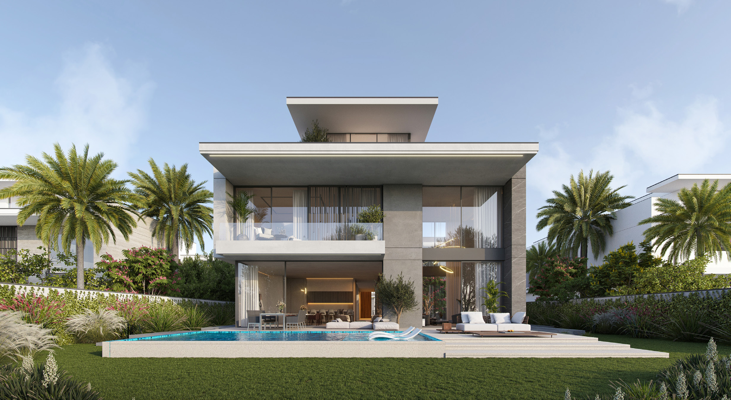 Cedarwood Estates South — rear garden and pool